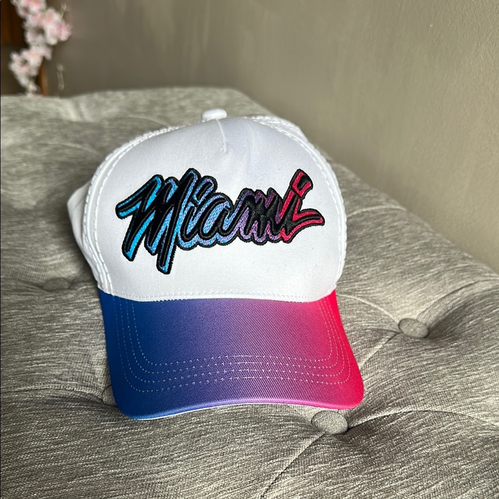Miami ombré Cap - White, Blue, Pink, purple